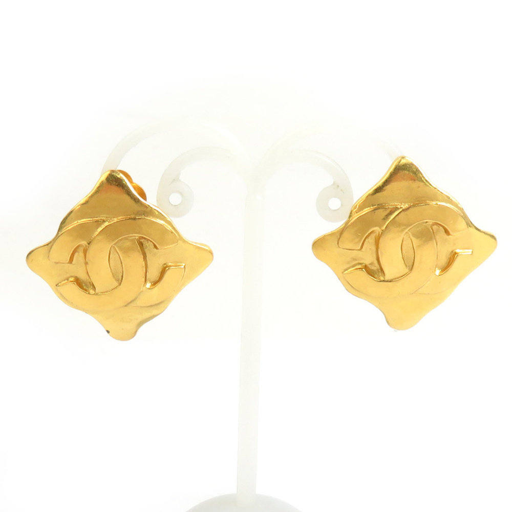 CHANEL Gold Logo Earrings